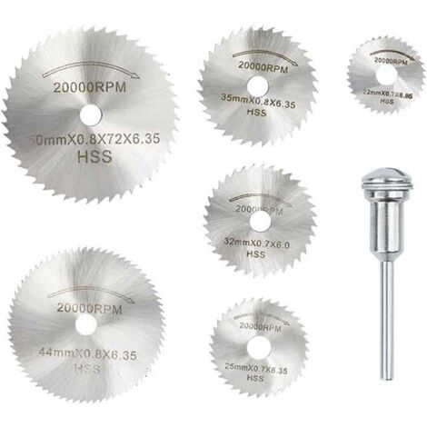 Ensemble d'outils électriques rotatifs disque de ponçage Mini lame de scie circulaire foret hélicoïdal for outils de polissage accessoires outils abrasifs (7pcs)