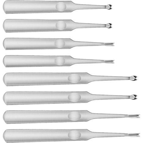 Ensemble d'outils en cuir de 8 pièces en forme de V en forme de U en forme de U outil à main de base en acier inoxydable pour le travail de sculpture (4 styles)