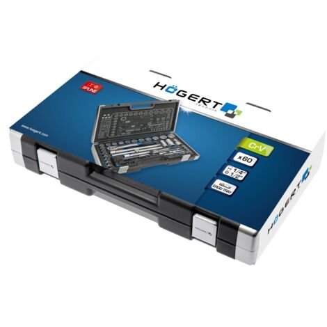 Ensemble d'outils Hogert HT1R470 1/4'' 1/2'' 60 unités