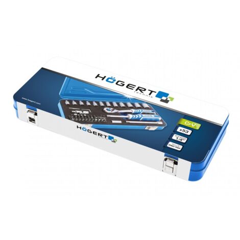 Ensemble d'outils Hogert HT1R485 1/4'' 53 unités