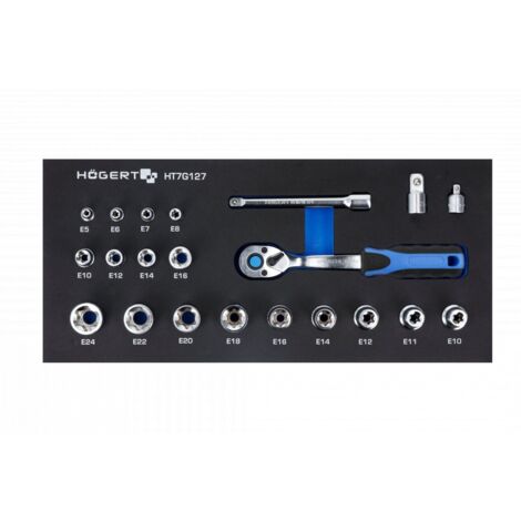 Ensemble d'outils Hogert HT7G127 3/8'' 22 unités