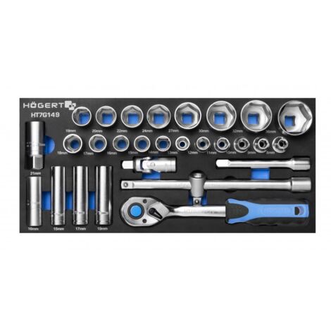 Ensemble d'outils Hogert HT7G149 1/2'' 28 unités