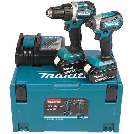 Ensemble d'outils Makita DLX2189TJ (DDF484 + DTD153) 18 V 2x5 0 Ah accu.