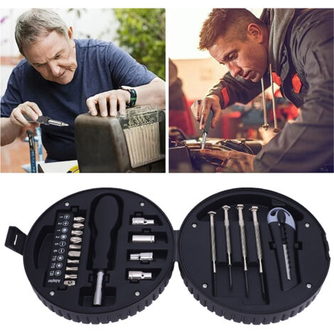 Ensemble d'outils pneumatique de 20 pièces avec boîte de rangement en carbone et ABS pour travaux ménagers