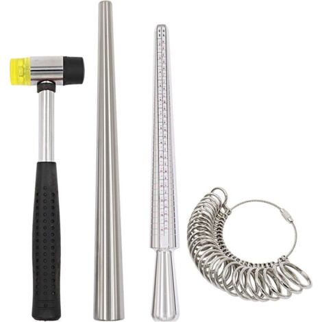 -Ensemble d'outils pour l'étalonnage des anneaux, support de mesure, marteau en acier avec tête en caoutchouc, jeu d'anneaux, mandrin