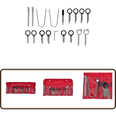 ENSEMBLE D'OUTILS RADIO 20 pcs - Clés De Retrait De Radio - Outil Autoradio - Kit Extraction Radio - Installation Radio - Démontage Radio