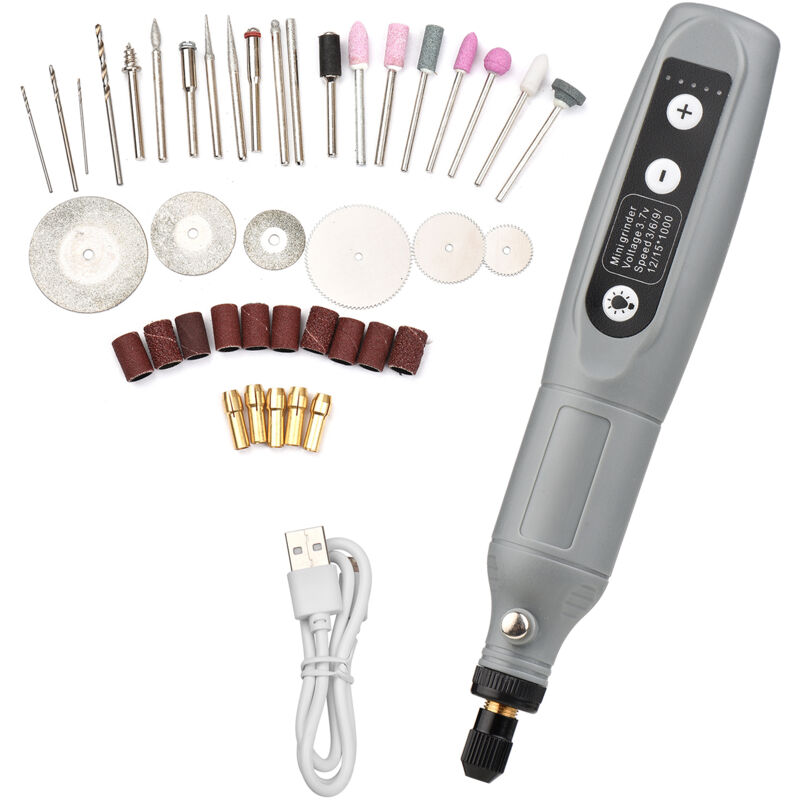 Lifcausal - Ensemble d'outils rotatifs portables Mini meuleuse sans fil Perceuse électrique rechargeable portative Chargement usb 5 vitesses avec