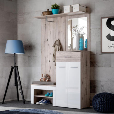 Ensemble Dressing "Gustavo VIII" 200cm Naturel & Blanc