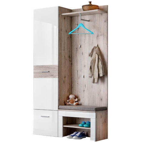 Ensemble Dressing "Gustavo X" 200cm Naturel & Blanc