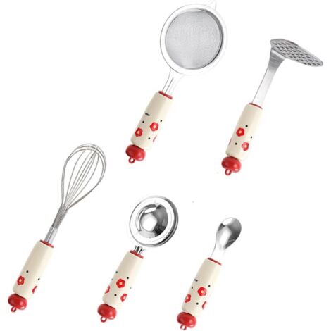 Ensemble d'ustensiles de cuisine Dopamine, complément alimentaire, passoire, cuillère pour bébé, séparateur de jaune d'œuf, tamis fin, ensemble de 5 pièces