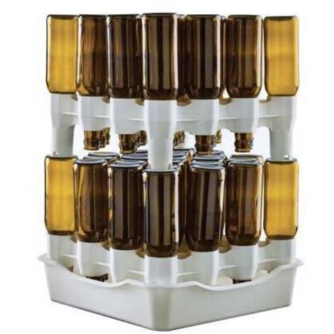 Ensemble e'gouttoir a' bouteilles modulable Easy Drainer 2 modules avec plateau ABS 32 places pour vin huile tomates