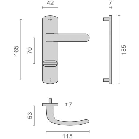 Ensemble ELFE HOME entraxe 165 mm condamnation chromé mat - HERACLES - B-ELFE-37