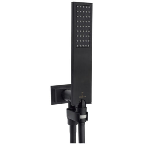 Ensemble encastré avec support orientable, douchette flat one et flexible noir mat BLACK & WHITE - BOSSINI C13011C073