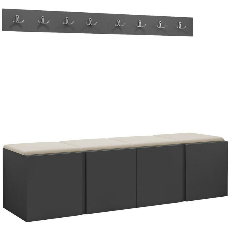 Mobilier1 - Meuble d'entrée Hartford 276, Manila 02, 0x0x0cm, Tapisserie, Stratifié, à poser, à suspendre