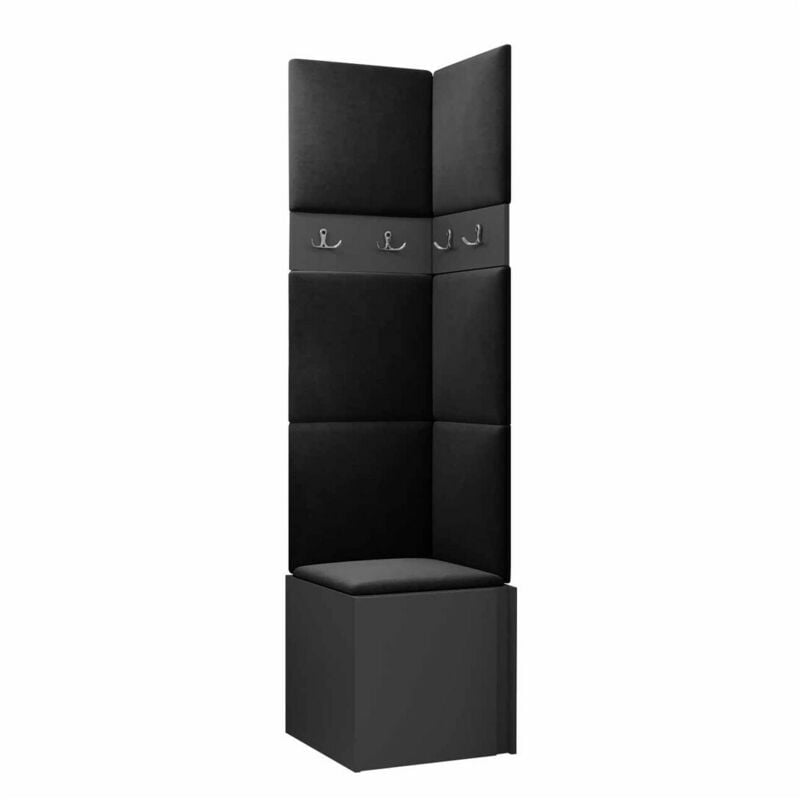 Meuble d'entrée Hartford 347, Graphite, 186x0x0cm, Stratifié, Tapisserie, À suspendre, À poser