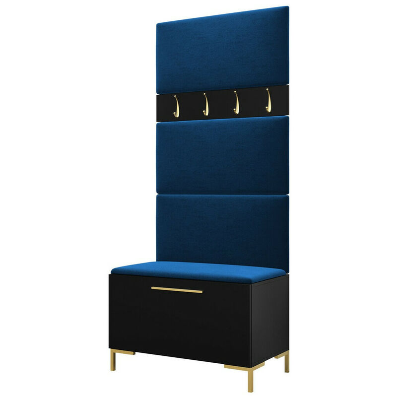 Mobilier1 - Meuble d'entrée Tivsoa 102, Manila 26, 196x84x46cm, Tapisserie, Stratifié, à suspendre, à poser