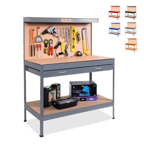 STARK Ensemble établi et râtelier avec tiroir pour garage atelier Max 120x60x150 cm