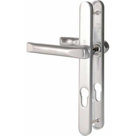 Hoppe Et Cie – Poignée de porte-fenêtre Tokyo – Aluminium gris argent – Entraxe 195 mm – Plaque étroite – Installation facile