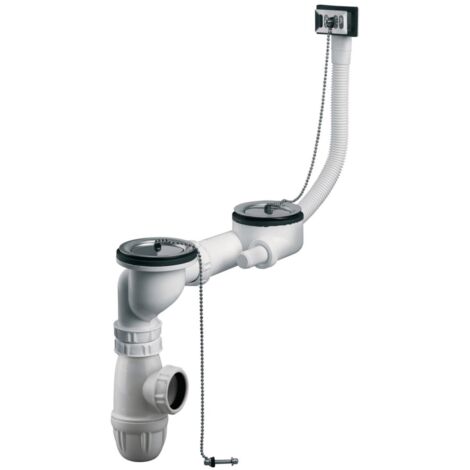ensemble évacuation - complet - evier - 2 cuves - avec trop plein - altech 7043843