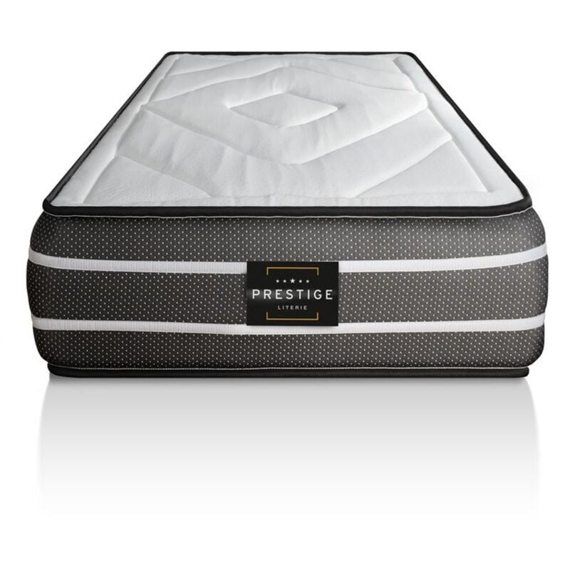 Prestige Literie - Ensemble matelas sommier Exclusive 90 x 190 cm - Couleur : Noir