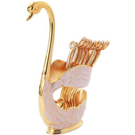 Ensemble fourchettes à pâtisserie en métal avec support de rangement, couverts, cuillères à café, vaisselle décorative