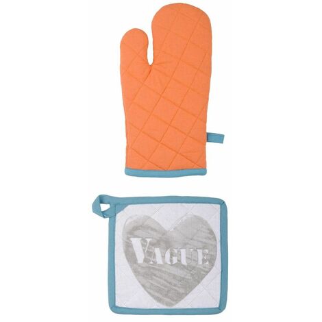Ensemble gant et manique Stone Orange