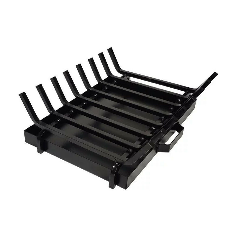 Grille porte bûches pour cheminée à bois et bac à cendres inclus 50 x 38 cm h15cm