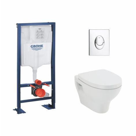 Pack WC Grohe Rapid SL + Cuvette POP2 + Plaque Chromée