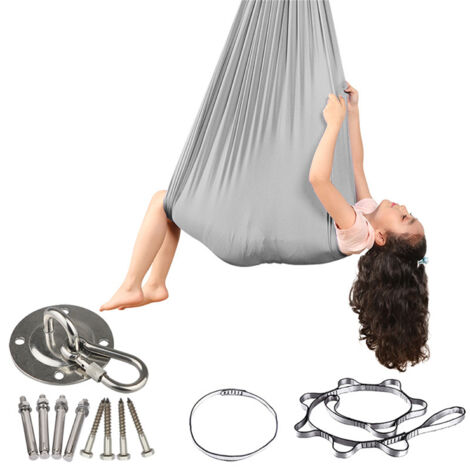 Ensemble hamac suspendu - Gris 280150 Ensemble complet (Plaque en acier inoxydable, 8 vis + verrou)