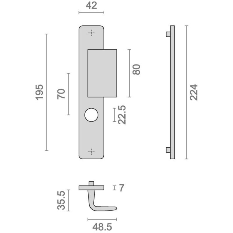 Heracles - Ensemble sur plaque hionna à trou diamètre 22,5mm palière champagne B-HIONNA-11