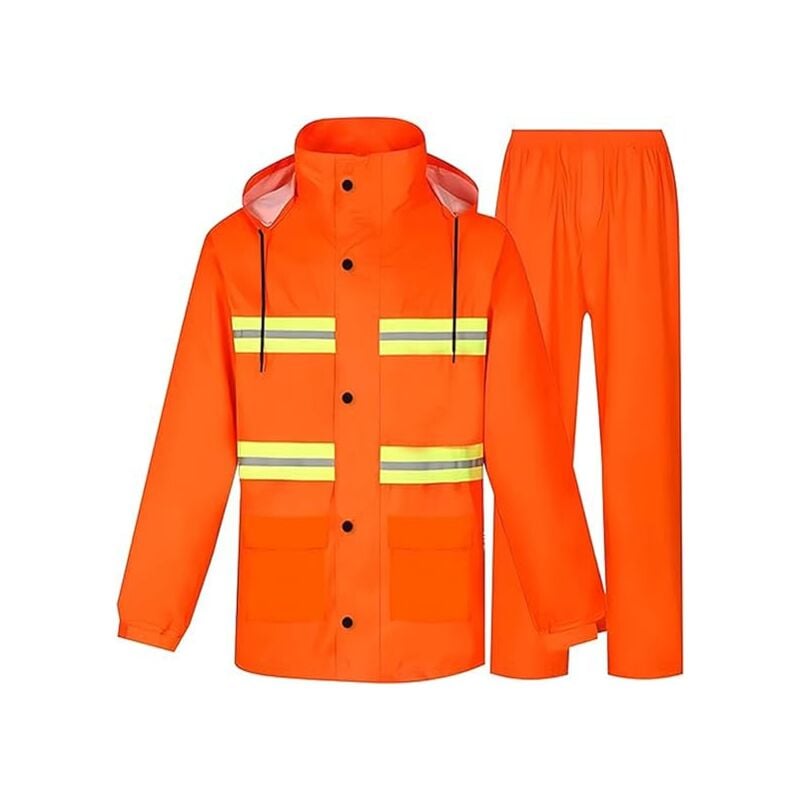 Ensemble imperméable à l'eau haute visibilité réfléchissant robuste Outdoor all Sports Rain set XL pour hommes