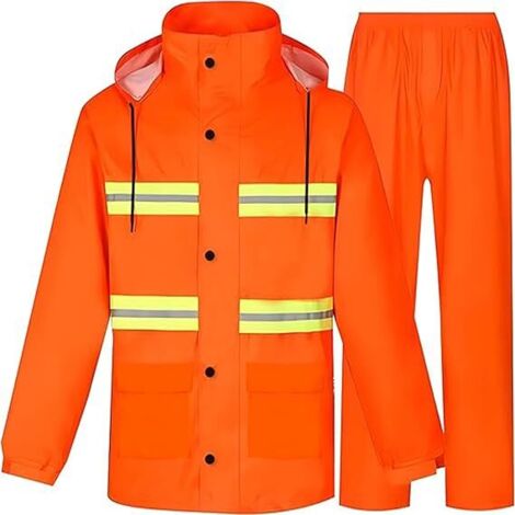 Ensemble imperméable à l'eau haute visibilité réfléchissant robuste Outdoor all Sports Rain set XL pour hommes