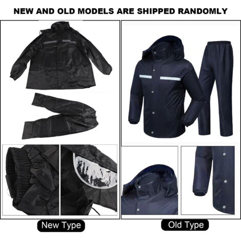 Ensemble imperméable Oxford épais avec bandes réfléchissantes pour hommes et femmes - Taille XL