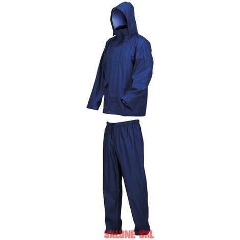 Ensemble imperméable veste et pantalon pu/pvc/polyester bleu - Salone