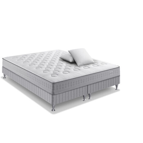 Ensemble INITIAL 160x200, SOM 2X80X200, ressorts ensachés, ferme, H23 + 2 OREILLERS