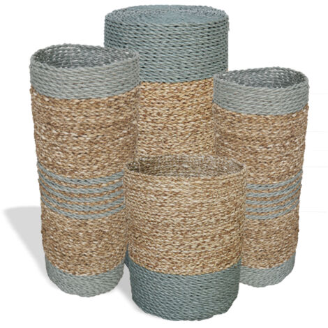Ensemble jonc de mer et raphia Abu-Abu - 2 vases et 2 bacs- Vendu par 1