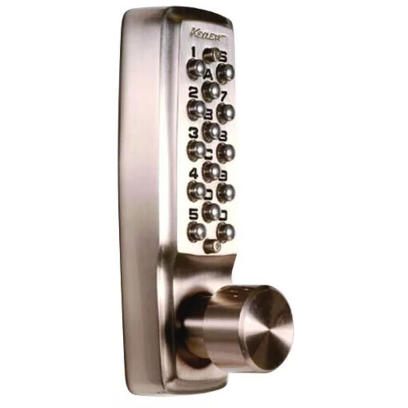 Serrure à code mécanique zamak keylex 2000 - Intérieur et extérieur - réversible - épaisseur : 30-45 mm - champagne verni Lokod