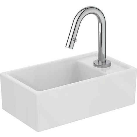 Ensemble lave-mains Ideal Standard Tempo céramique 37x21cm trou de robinet à droite blanc