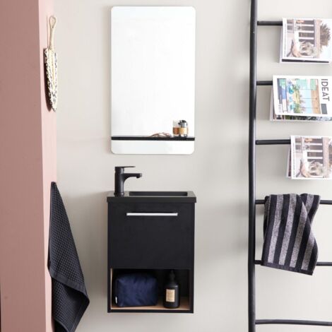 Ensemble lave-mains NIKA avec niche, robinet et miroir tablette