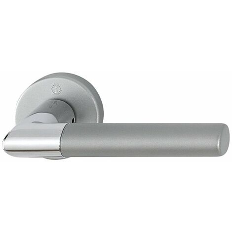 Garniture de porte HOPPE Lecce en aluminium anodisé bi-couleur - Clé en L - 3895276 - Alu