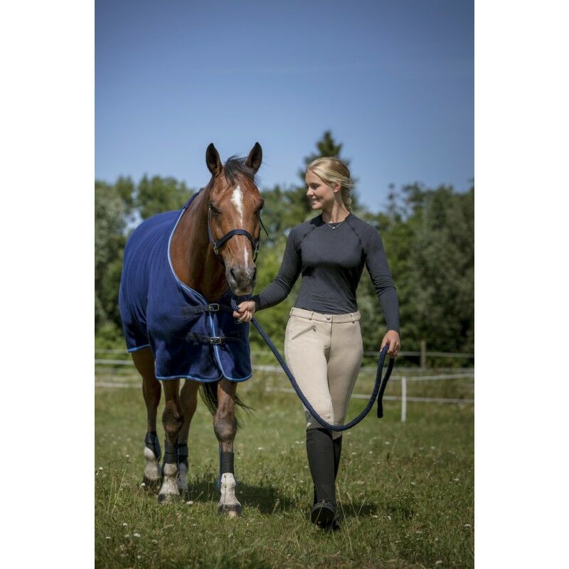 Ensemble licol et longe 'Club' noir pour cheval