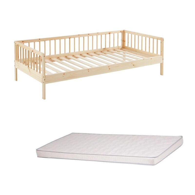 Laïba Kids - Ensemble Lit Nid Douillet 90x190 + Matelas enfant Lune 90x190