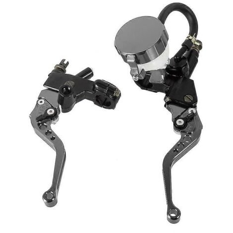 Ensemble maître-cylindre hydraulique en aluminium usiné CNC, réservoir, levier de frein, câble et poignée d'embrayage pour motos de 250 à 500 cm³ - Titane