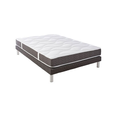 Ensemble matelas 140x190cm 620 ressorts ensachés – Épaisseur 21/22cm – Sommier en bois massif 13cm – Fermeté très ferme – Idliterie