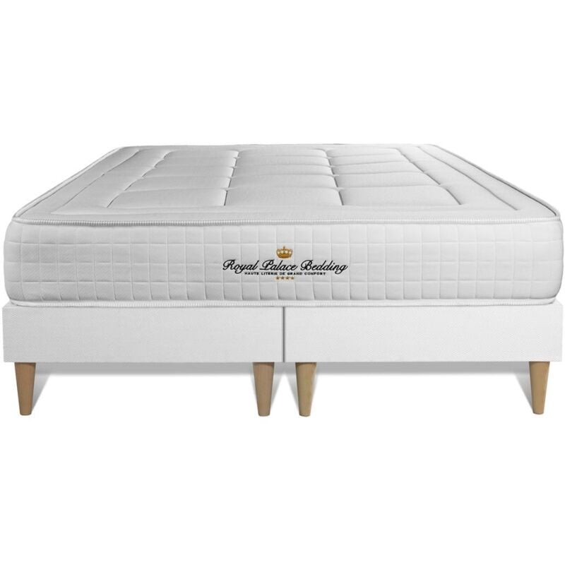 Ensemble matelas sommier Balmoral 200 x 200 cm - Couleur : Blanc