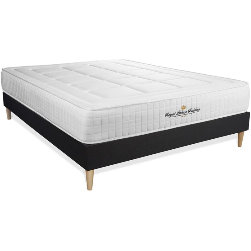 Ensemble matelas sommier Balmoral 140 x 190 cm - Couleur : Noir