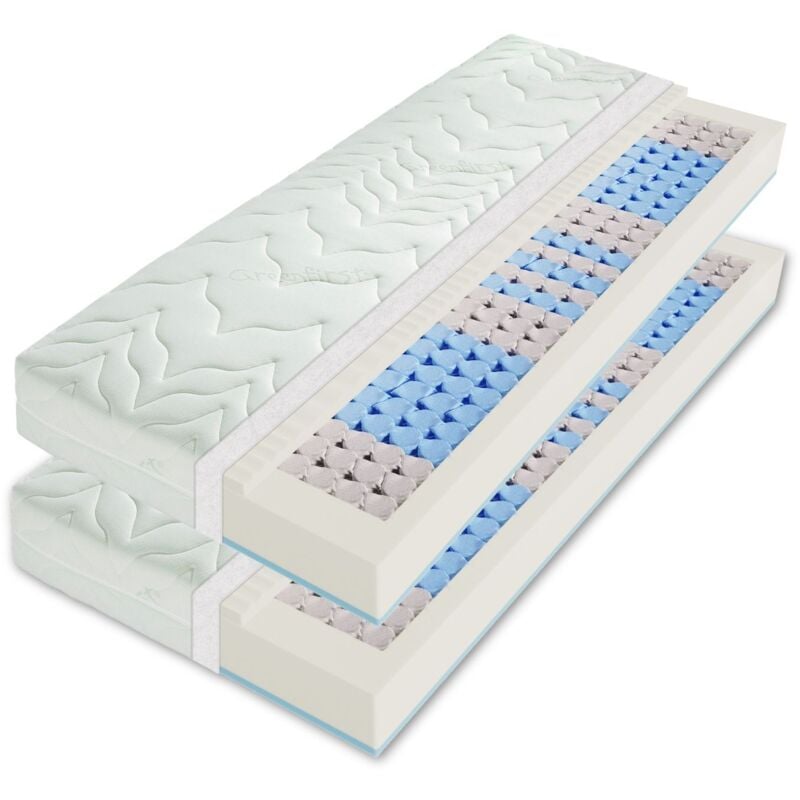 Matelas à ressorts 160x200 vario lux Greenfirst H2 H3, hauteur 22cm matelas 160x200 lot de 2 80x200cm