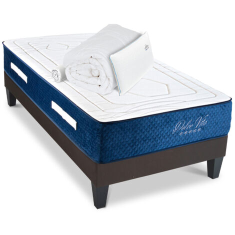 Ensemble Matelas Dolce Vita Ressorts ensachés Accueil mémoire + sommier + accessoires - 80 x 200 cm
