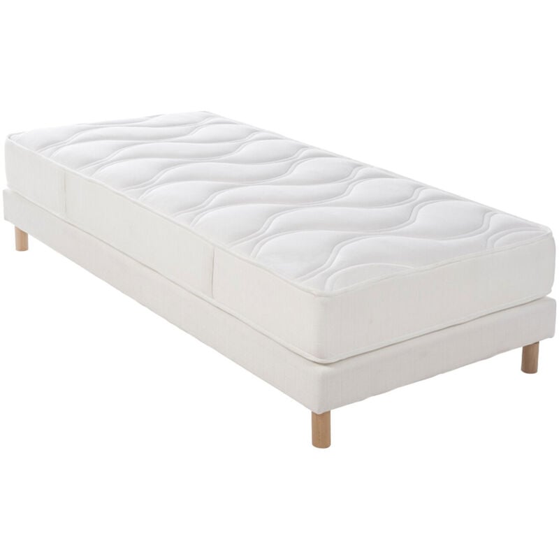 Idliterie - Ensemble Matelas ep20/21cm 348 ressorts 90x190cm + Sommier