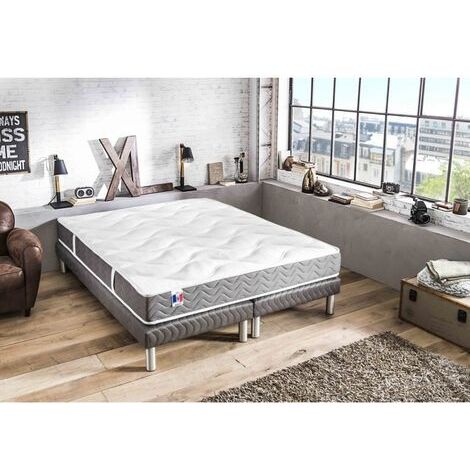 Ensemble Matelas ep21/22cm 759 ressorts 160x200cm + Sommier